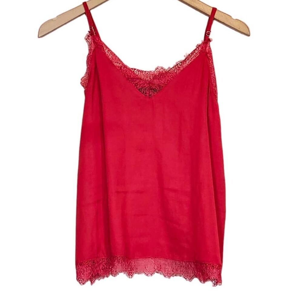 Lulus Red Lace Trim Camisole Top Women's Small Date Night Out
